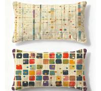 Oreiller Crème Coussin Treillis Housse de Coussin 30x50cm Oreiller Rectangulaire Lot de 2,2025 Nouveau Velours avec Fermeture éclair Lnvisible Taie d'oreiller pour Deco Automne Canapé Chambre Q-1062U