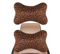 Oreiller d'Appui-Tête pour Voiture - 2 Pièces Coussin Respirant Pour Véhicule - Oreiller de Repos de Cou Imprimé Léopard avec Sangle Réglable | Pour Adultes, Passagers, Conduite Et Déplacement