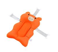 Oreiller de Bain pour bébé, Baignoire pour bébé Flottante en Coton Respirant, Coussin de Douche Antidérapant (Orange)