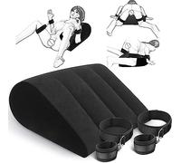 Oreiller de Bondage Sexe Ensemble de Menottes - BDSM Cuisse Poignets Menottes Oreiller de Sex Position Mobilier Érotique pour Couple Bondage Kit de Retenue Jouets Sexuels pour Femmes et Couples(Noir)