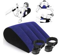 Oreiller de Bondage Sexe Ensemble de Menottes - BDSM Cuisse Poignets Menottes Oreiller de Sex Position Mobilier Érotique pour Couple Bondage Kit de Retenue Jouets Sexuels pour Femmes et Couples(Bleu)