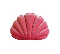 Oreiller de Coquille en Trois Dimensions Lanc en Forme 3D Velvet Soft Insert Sequhell Ocean Beach Thème Coussin Confortable pour Le Bureau du canapé Domestique Rose Rouge