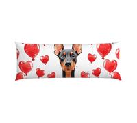 Oreiller de Corps 105x35cm Lot de 1 Amour pour les chiens Taie d'oreiller pour Coussins Velours Canapé, Coussin de Grossesse Dormir Oreiller avec Fermeture éclair Invisible pour Salon Chambre Décor B8