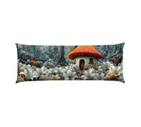 Oreiller de Corps 105x35cm Lot de 1 La Maison des Champignons Taie d'oreiller Velours Coussins, Coussin de Grossesse Dormir Oreiller avec Fermeture éclair Invisible pour Salon Chambre Décor B-463