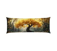Oreiller de Corps 145x40cm Lot de 1 Arbre de Richesse Taie d'oreiller pour Coussins Velours Canapé, Coussin de Grossesse Dormir Oreiller avec Fermeture éclair Invisible pour Salon Chambre Décor B-153