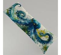 Oreiller de Corps Émeraude 30x90 cm Gros Coussin pour Dormir sur Le Côté Pieuvre Taie de Traversin, Impression Recto Verso Lin Housse de Coussin avec Fermeture Éclair Invisible Coussin Long Y4-1025