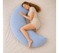Oreiller de Corps géant en Forme de Lune avec Courbe Ergonomique, Design rafraîchissant en Forme de C pour Les Personnes Dormant sur Le côté, Soutien Moelleux pour Le lit, la Lecture et la détente en