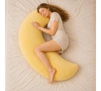 Oreiller de Corps géant en Forme de Lune avec Courbe Ergonomique, Design rafraîchissant en Forme de C pour Les Personnes Dormant sur Le côté, Soutien Moelleux pour Le lit, la Lecture et la détente en