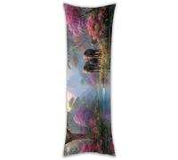 Oreiller de Corps Long 50 x 135 cm, Housse de Coussin Corps éléphant de Paysage Coussin, Dormeur sur Le Côté, Soutien du Dos et du Cou, Velour Taies d'oreiller, pour Décor de d'intérieur c-215