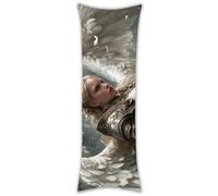 Oreiller de Corps Long 50 x 150 cm, Housse de Coussin Corps Ange Femme guerrière Coussin, Dormeur sur Le Côté, Soutien du Dos et du Cou, Velour Taies d'oreiller, pour Décor de d'intérieur c-833