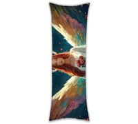 Oreiller de Corps Long 60 x 180 cm, Housse de Coussin Corps La Rose des Anges Coussin, Dormeur sur Le Côté, Soutien du Dos et du Cou, Velour Taies d'oreiller, pour Décor de d'intérieur c-828