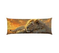Oreiller de Corps pour Adultes 1 Paquet 120 x 40cm Velours Oreiller Coussin de Grossesse Dormir Oreiller Dormeur Latéral Long Coussin Long sur Le côté, D'intérieur Traversin (Le lion des prairies) v54