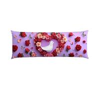 Oreiller de Corps pour Adultes 1 Paquet 120 x 40cm Velours Oreiller Coussin de Grossesse Dormir Oreiller Dormeur Latéral Long Coussin sur Le côté, D'intérieur Traversin (Le Pigeon Blanc Rose) v-442