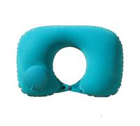 Oreiller de cou gonflable en forme de U - Portable - Modèle de flocage - Modèle 3D - Gonflage rapide - Système intégré - Pliable - Compact - Élastique - Valve d'aération dissimulée
