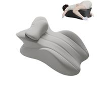 Oreiller de Couple Design Discret pour l’intimité,positionnement Ergonomique pour Les Couples, la Grossesse et la réadaptation, Mousse à mémoire de Forme avec taie d’ (Cendre)