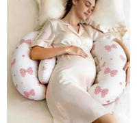 Oreiller de grossesse 2-en-1 - Mousse à mémoire de forme douce pour un soutien complet du corps pour les dormeurs sur le côté, le dos, le ventre, les hanches et les jambes Taille UniqueTout ImpriméPol