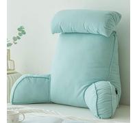 HEATHE Oreiller de lecture avec accoudoirs – coussin dossier grand lit, repose-nuque 75×40×50 cm