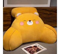 Oreiller de lecture peluche pour lit coussin soutien dorsal avec bras adultes enfants dossier chaise s'asseoir jouer des jeux regarder télévision coussin traversin avec roul(Size:75×50cm,Color:Yellow)