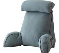 Oreiller De Lecture pour Le Support Dorsal Oreiller De Repos De Lit Lavable Amovible Coussin De Lecture pour Le Dos du Lit Support avec Bras De Soutien, Style-10, 75×40×55CM(with Neck Pillow)