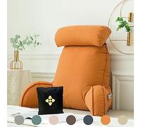 Oreiller de Lecture pour Lit ou Canapé,Coussin de Lecture avec Accoudoirs,Oreiller de Dossier de Lit pour Lit,Oreiller Lecture/Coussin Support Lombaire avec Sac de Rangement pour Travailler,Jouer