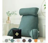 Oreiller de Lecture pour Lit ou Canapé,Coussin de Lecture avec Accoudoirs,Oreiller de Dossier de Lit pour Lit,Oreiller Lecture/Coussin Support Lombaire avec Sac de Rangement pour Travailler,Jouer