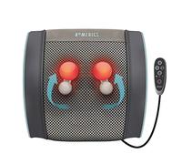 Oreiller de Massage Gel Shiatsu HoMedics - Masseur Shiatsu, Noyaux de Gel Massage « Toucher Réel », Utilisation Multiple Jambes, Muscles Lombaires Épaules, Option Chaleur Confort - Noir