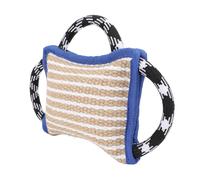 Oreiller de Morsure de Dressage de Chien en Jute à Poignées Solides, Résistant aux Déchirures, Jouet de Jeu Interactif pour Chien Adulte, Améliore la Relation, Favorise Le (Blue)