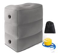 Oreiller de Repose-Pieds Gonflable pour Le Voyage, Coussin de Repose-Pied Réglable en Hauteur pour Avion, Repose Pieds Gonflable 3 Couches, Repos et Hauteur Ajustable Gonflable