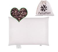 Oreiller de sarrasin bio pour dormir, 66 x 51 cm, 100 % naturel de qualité supérieure, housse en coton bio pour un sommeil frais, soutien du cou pour les personnes dormant sur le dos et sur le côté,