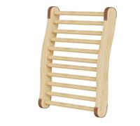Oreiller de Sauna Support Tête Cou Fonction Bois Appui-tête Coudé Structure à Lattes Ventilée Compatible Bancs Plans Résistant à la Chaleur et à, Couleur Vernie Dossier