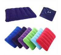 Oreiller de sieste gonflable portable en PVC velours, confortable à utiliser pour le camping en extérieur rouge,Violet,gris,vert,Bleu foncé,Bleu royalPolychlorures de vinyle