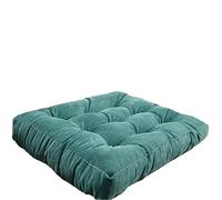 Oreiller de Sol carré for siège de Sol, Coussin de méditation, siège de Yoga, oreillers à Genoux, Coussins touffetés épais, Tapis de Balcon pour Balcon(Corduroy Lake Blue,45x45cm)