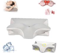 Oreiller De Soulagement Dreamers, Oreiller Cervical Orthinex, Oreiller Orthinex, Mousse À Mémoire De Forme, Soutien Cervical En Duvet D'oie Confortable (Gris Clair, Sensation De Glace)