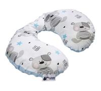 Medi Partners Coussin Voyage Enfant de Cou pour Bebe Repose Tete Voiture Oreiller Voyag - 100% Coton/Minky Oreill Cale Nuque Tour du Voiture Avion Bébé (Teddy avec Minky Bleu Clair)