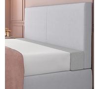 Oreiller de tête de lit de taille personnalisée - Extension de pont de matelas pour lit simple/double/super king size, coussin de soutien en mousse amovible, gris clair, 150 x 5 x 8 cm