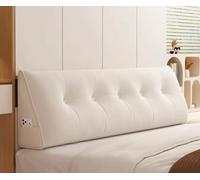 Oreiller De Tête De Lit, Grand Traversin Triangulaire, Oreillers Compensés Pour Lit De Repos, Canapé, Support De Dossier, Repos Au Lit, Oreiller De Lecture, Positionnemen(Size:150x50x20cm,Color:Blanc)