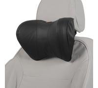 Oreiller De Tête De Voiture Ergonomique Confortable Coussin De Soutien Cervical En Cuir Nappa Et Mousse À Mémoire Largeur Ajustable 1 Pièce Pour Conduire Voyager Noir