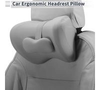 Oreiller De Tête De Voiture Ergonomique Confortable Coussin De Soutien Pour Le Cou En Tissu De Soie Au Lait Et Mousse À Mémoire Bande Ajustable Largeur Lot De 1 Pour La Conduite gris