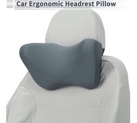 Oreiller De Tête De Voiture Ergonomique Confortable Coussin De Soutien Pour Le Cou Polyester, Mousse À Mémoire Largeur Ajustable Gris Foncé 1 Pièce Pour Conduire Voyager