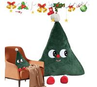 Oreiller de tir de sapin de Noël en peluche | Oreillers décoratifs de Noël Remplis de jouets de Noël | Arbre de Noël en forme de visage mignon, peluche d'arbre douce