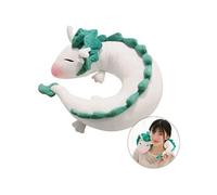 Oreiller de Voiture Voyage Spirited Away Haku Dragon pour cervicales en forme de joli petit dragon d’animation japonaise Chihiro blanc blanc vert G