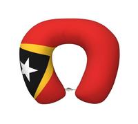 Oreiller de voyage confortable en mousse à mémoire de forme avec imprimé République démocratique du Timor-Leste - Soutien cervical en forme de U idéal pour les voyages, les siestes au bureau et plus e