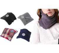 Oreiller de voyage écharpe : Noir - gris / x 2