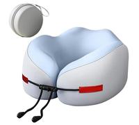 Oreiller de Voyage en Forme d'avion pour Dormir, Coussin Ergonomique en Mousse à mémoire de Forme, Design profilé, léger et Compact, Taille Bleue, Parfait pour Adultes, Longs Vols, Trains et