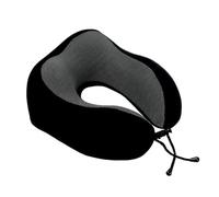 Oreiller de voyage en mousse à mémoire de forme avec appui-tête à 360 degrés, confortable et léger, idéal pour dormir en avion, voiture, train, bus et à la maison, livré avec sac de rangement (noir)