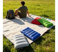 Oreiller de voyage gonflable carré - Support de cou pour voiture et avion, fonctionne également comme coussin lombaire. Parfait pour les longs vols et les voyages en voiture, un accessoire confortable