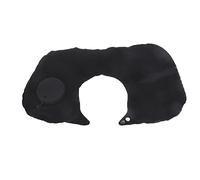 Oreiller de voyage gonflable extérieur portable en forme de U oreiller gonflable de camping léger durable confortable matériau PVC respectueux de la peau compact voyage bureau à (Noir)