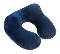 Oreiller de Voyage Gonflable - Support de Cou en Velours Doux pour Les Voyages, Les Avions, et Les Bureaux avec Sac , Bleu