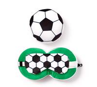 Oreiller de voyage & masque de sommeil Football Oreiller en peluche Masque pour les yeux Relaxeazzz