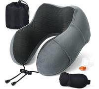 Oreiller De Voyage,Oreiller Cervical En Mousse À Mémoire De Forme,Coussin De Support Cervical Essentiel Pour Voyager,Sac De Transport Inclus,Bouchons D'oreille Et Masque De Sommeil.[Z12]